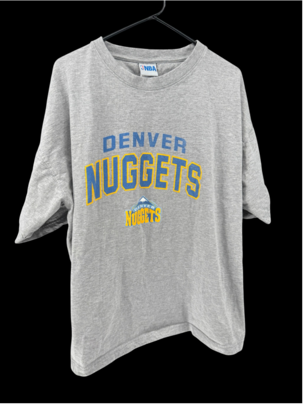 Men's NBA Denver Nuggets Short Sleeve Tee, Grey, Size XXL